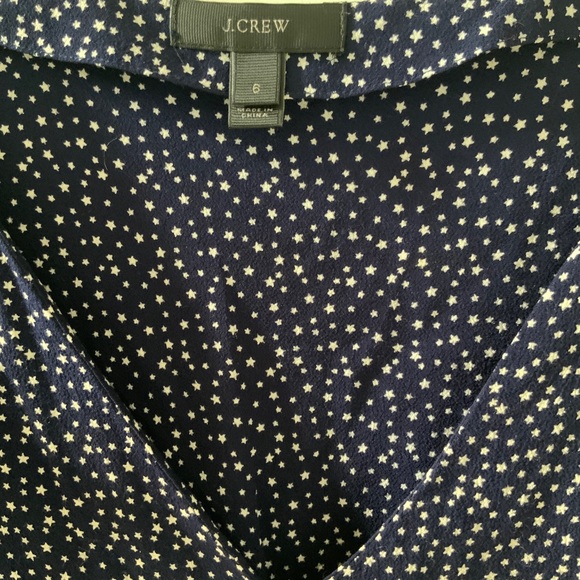 NEW JCREW Button-up peplum top in star print Sz6 Navy/White J1462 - Picture 4 of 5
